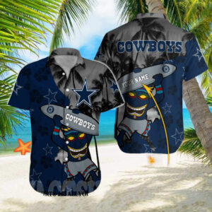 Dallas Cowboys Polynesia Statue Custom Name NFL Football Team Hawaiian Shirt