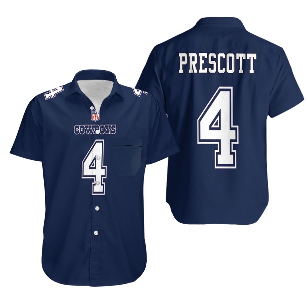 Dallas Cowboys Prescott 4 NFL Football Team Hawaiian Shirt Dallas Cowboys Prescott 4 NFL Football Team Hawaiian Shirt