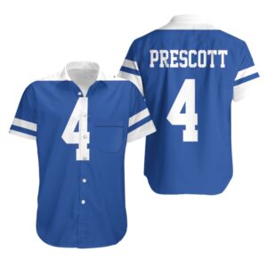Dallas Cowboys Prescott Number 4 NFL Football Team Hawaiian Shirt
