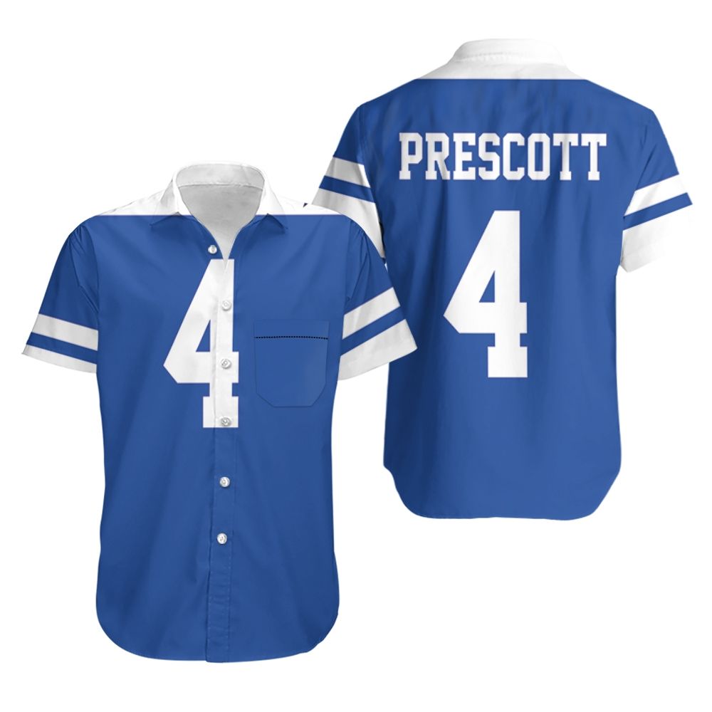 Dallas Cowboys Prescott Number 4 NFL Football Team Hawaiian Shirt Dallas Cowboys Prescott Number 4 NFL Football Team Hawaiian Shirt