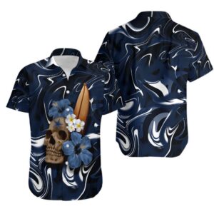 Dallas Cowboys Skull and Flower NFL Football Team Hawaiian Shirt