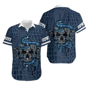 Dallas Cowboys Skull and Snake NFL Football Team Hawaiian Shirt