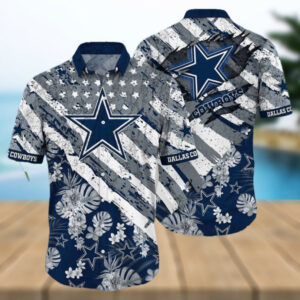 Dallas Cowboys Torn Flag NFL Football Team Hawaiian Shirt