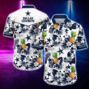 Dallas Cowboys Tropical Pineapple NFL Football Team Hawaiian Shirt