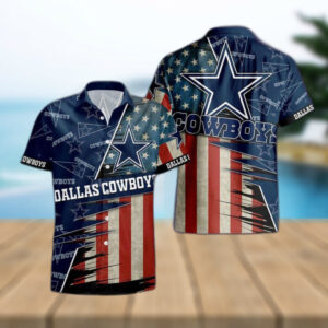 Dallas Cowboys US Flag NFL Football Team Hawaiian Shirt