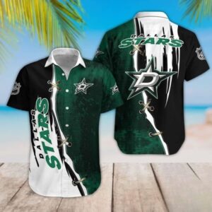 Dallas Stars Bold Laces Hawaiian Shirt