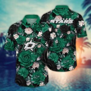 Dallas Stars Midnight Garden Hawaiian Shirt