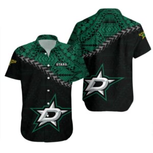 Dallas Stars Tribal Pattern Hawaiian Shirt