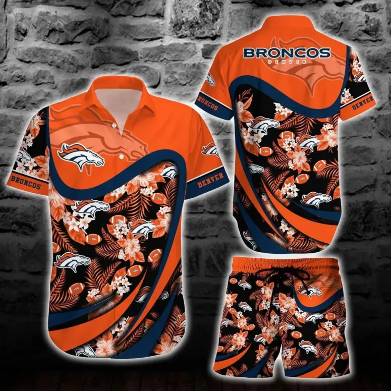 Denver Broncos Bold Swirl Hawaiian Shirt Denver Broncos Bold Swirl Hawaiian Shirt