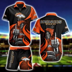 Denver Broncos Champion Grim Reaper Hawaiian Shirt
