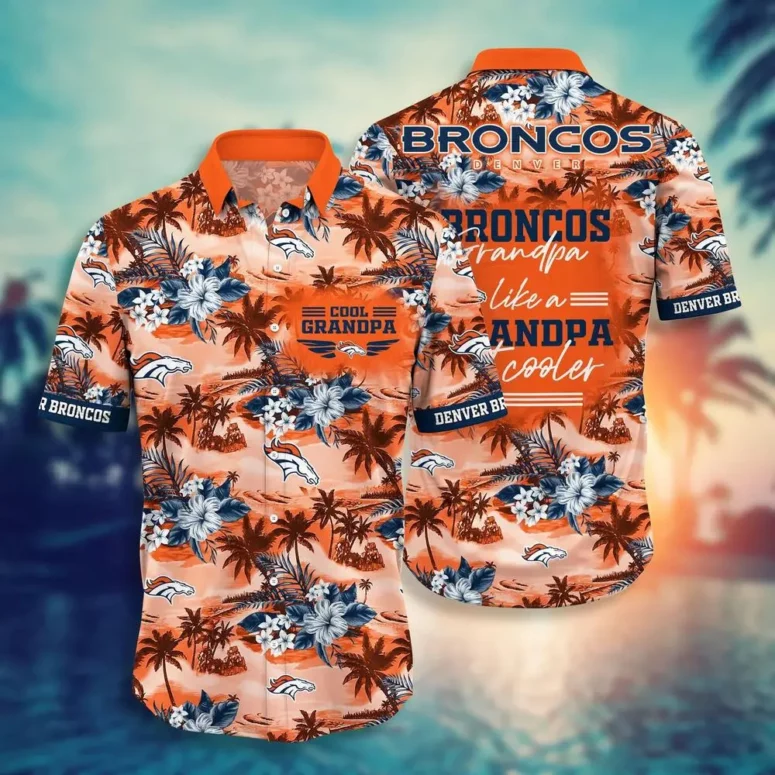 Denver Broncos Cool Grandpa Hawaiian Shirt Denver Broncos Cool Grandpa Hawaiian Shirt