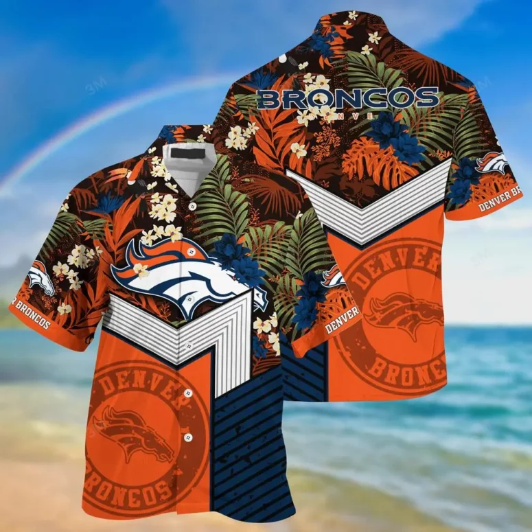 Denver Broncos Paradise Bloom Hawaiian Shirt Denver Broncos Paradise Bloom Hawaiian Shirt