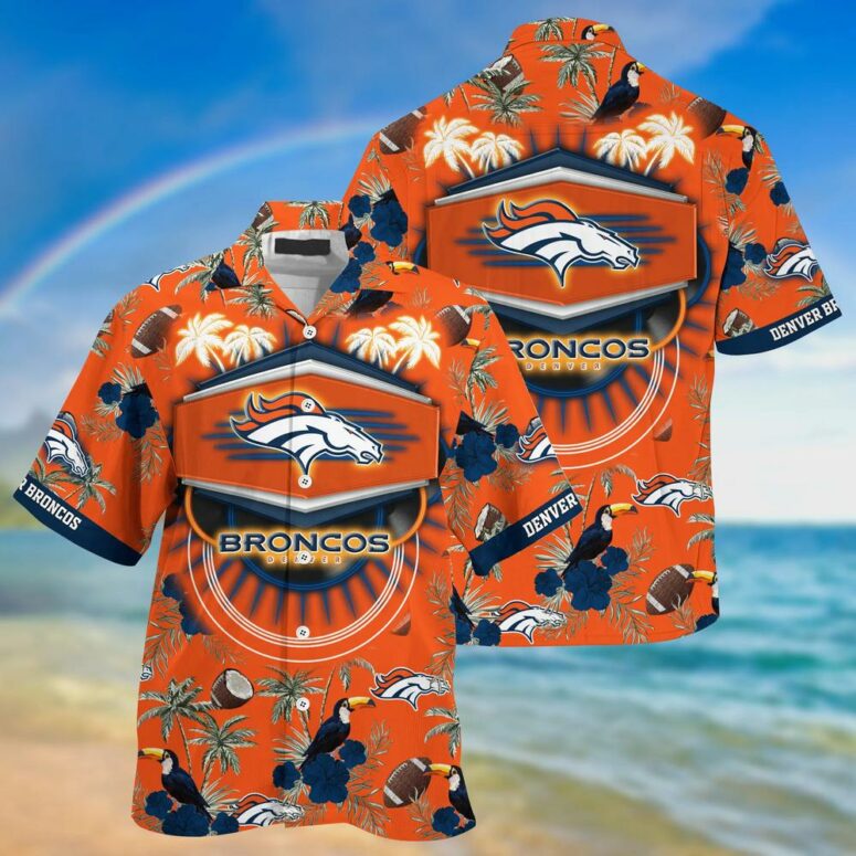 Denver Broncos Paradise Shield Game Day Hawaiian Shirt Denver Broncos Paradise Shield Game Day Hawaiian Shirt