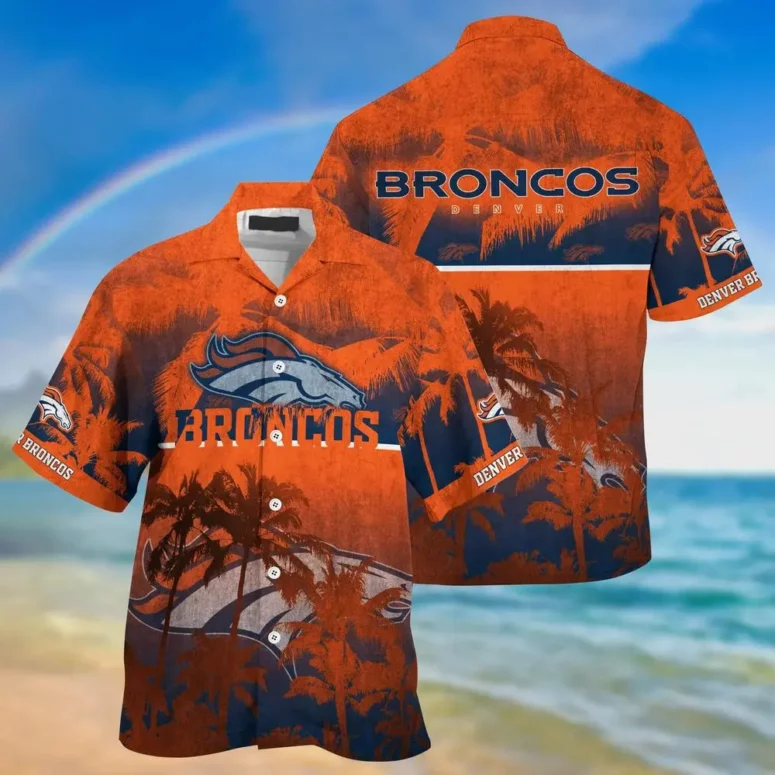 Denver Broncos Rustic Palm Breeze Fan Spirit Hawaiian Shirt Denver Broncos Rustic Palm Breeze Fan Spirit Hawaiian Shirt