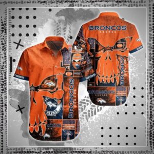 Denver Broncos Skull Grit Hawaiian Shirt