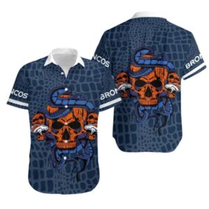 Denver Broncos Skull and Serpent Hawaiian Shirt