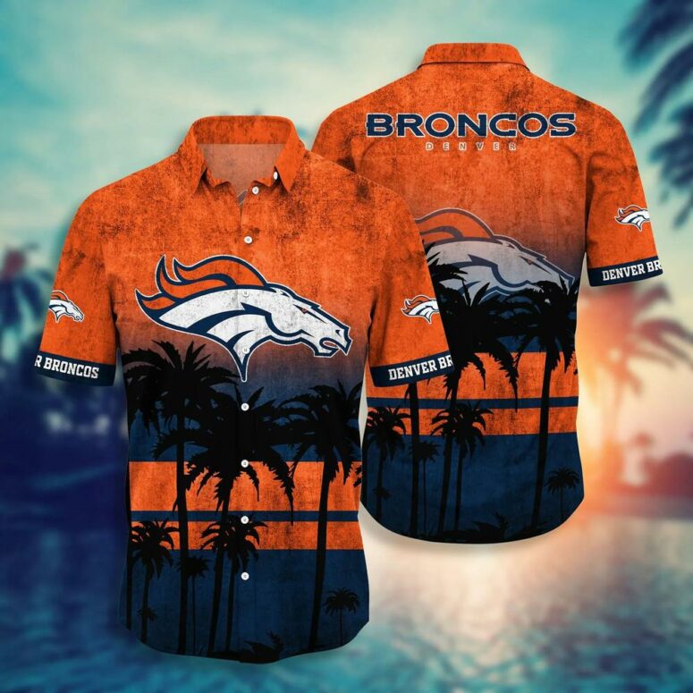 Denver Broncos Sunset Palm Paradise Hawaiian Shirt Denver Broncos Sunset Palm Paradise Hawaiian Shirt