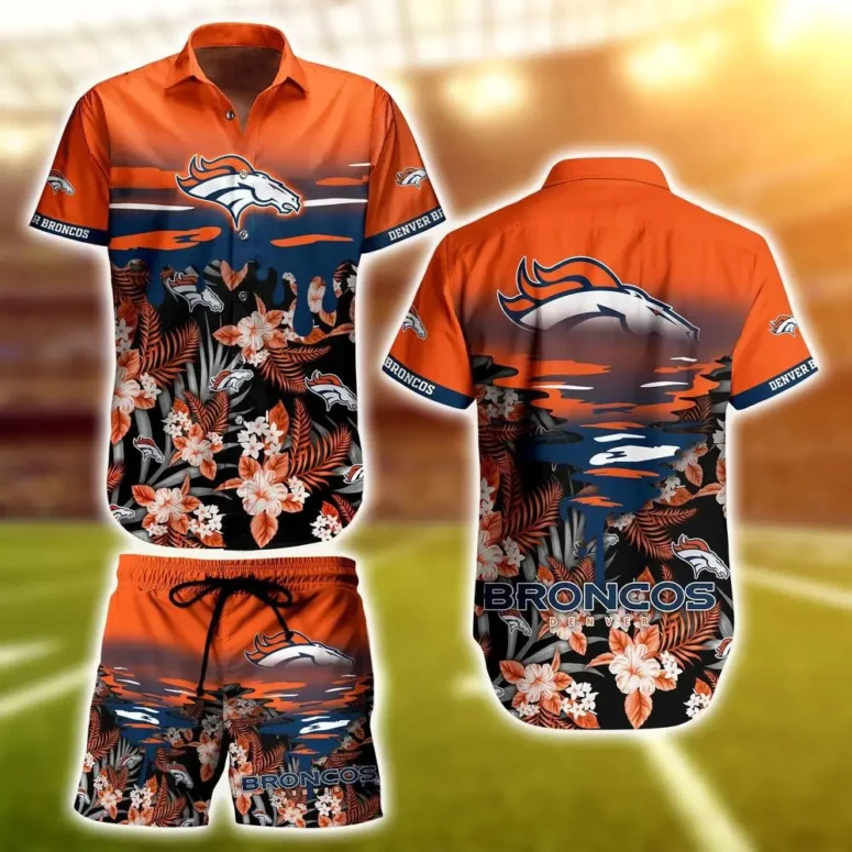 Denver Broncos Sunset Reflection Hawaiian Shirt Denver Broncos Sunset Reflection Hawaiian Shirt