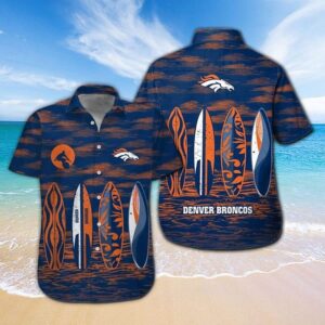 Denver Broncos Surfing NFL Football Team Hawaiian Shirt