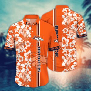 Denver Broncos White Flowers NFL Football Team Hawaiian Shirt