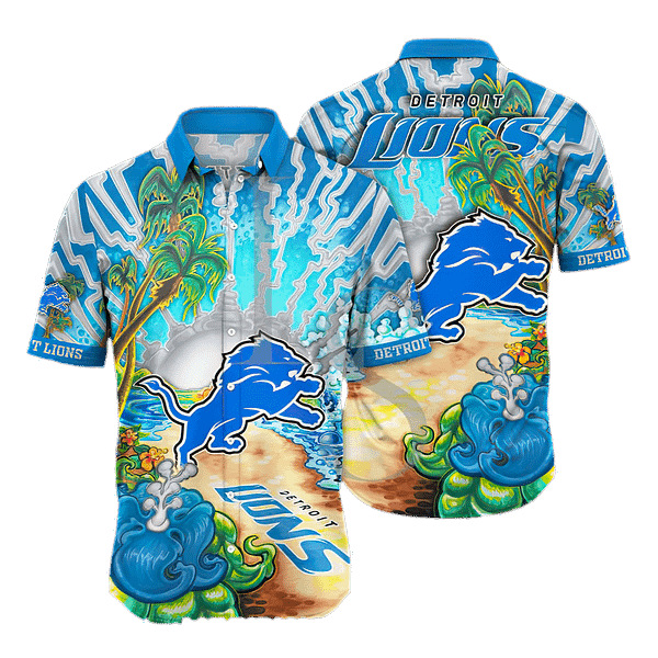 Detroit Lions On The Seashore NFL Football Team Hawaiian Shirt Detroit Lions On The Seashore NFL Football Team Hawaiian Shirt