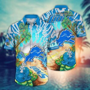 Detroit Lions Seashore NFL Football Team Hawaiian Shirt