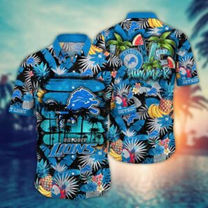 Detroit Lions Summer NFL Football Team Hawaiian Shirt