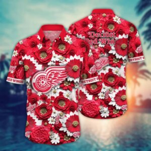 Detroit Red Wings Blooming Pride Hawaiian Shirt