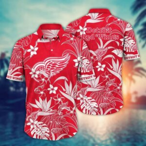 Detroit Red Wings Tropical Bloom Hawaiian Shirt