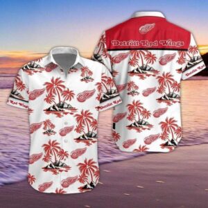 Detroit Red Wings Tropical Paradise Hawaiian Shirt