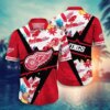 Detroit Red Wings Tropical Starburst Hawaiian Shirt