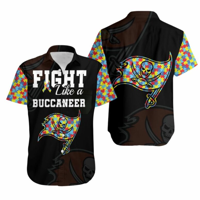 Fight Like A Buccaneers Autism Support Hawaiian Shirt Fight Like A Buccaneers Autism Support Hawaiian Shirt