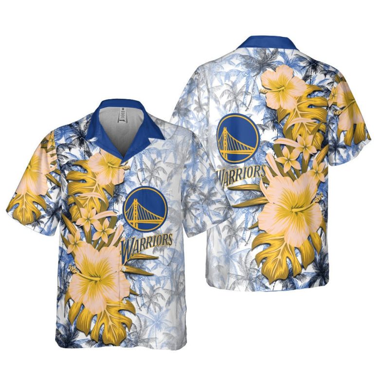 Golden State Warriors Hibiscus Bliss Hawaiian Shirt Golden State Warriors Hibiscus Bliss Hawaiian Shirt