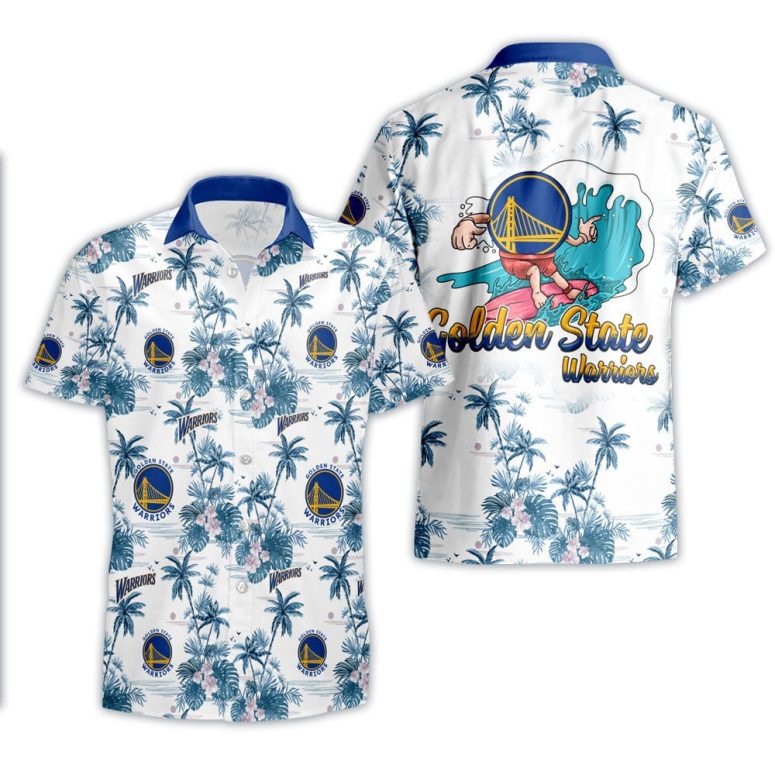Golden State Warriors Surf Palm Hawaiian Shirt Golden State Warriors Surf Palm Hawaiian Shirt