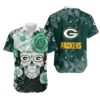 Green Bay Packers Calavera NFL Football Team Hawaiian Shirt