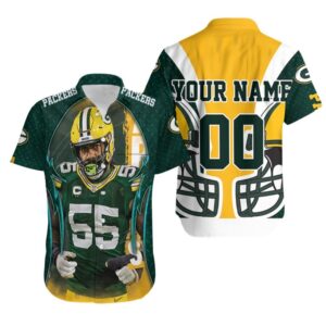 Green Bay Packers Custom Name and Number NFL Football Team Hawaiian Shirt