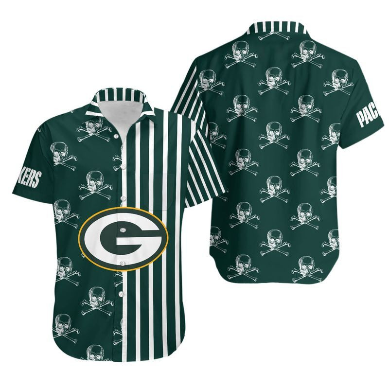 Green Bay Packers Deadly Skull NFL Football Team Hawaiian Shirt Green Bay Packers Deadly Skull NFL Football Team Hawaiian Shirt