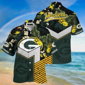 Green Bay Packers Geometric NFL Football Team Hawaiian Shirt