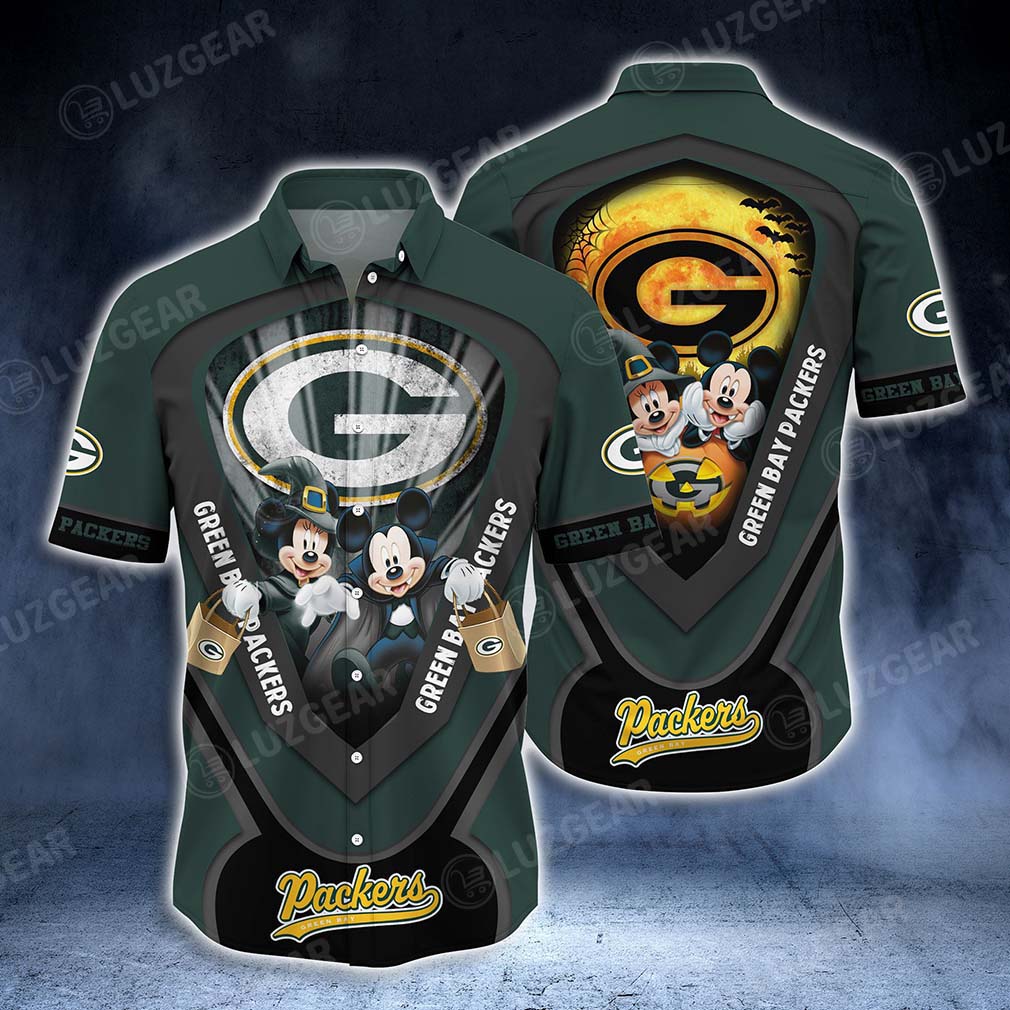 Green Bay Packers Mickey Mouse NFL Football Team Hawaiian Shirt Green Bay Packers Mickey Mouse NFL Football Team Hawaiian Shirt