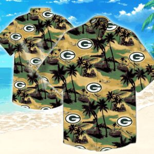 Green Bay Packers Palm Tree NFL Football Team Hawaiian Shirt