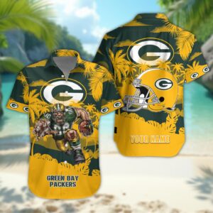 Green Bay Packers Personalized Hawaiian Shirt ??Custom Name