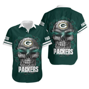 Green Bay Packers Sugar Skull NFL Football Team Hawaiian Shirt