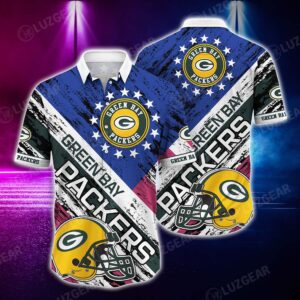 Green Bay Packers US Flag NFL Football Team Hawaiian Shirt