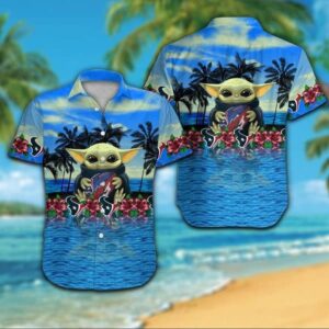 Houston Texans Baby Yoda NFL Football Team Hawaiian Shirt