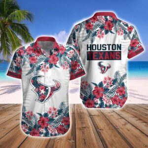 Houston Texans Colorful Flowers NFL Football Team Hawaiian Shirt