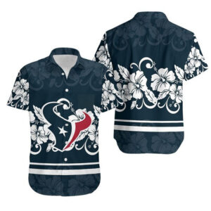 Houston Texans Hibiscus NFL Football Team Hawaiian Shirt