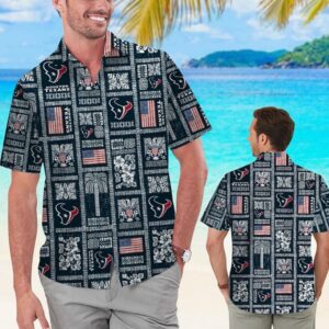 Houston Texans Square Pattern NFL Football Team Hawaiian Shirt