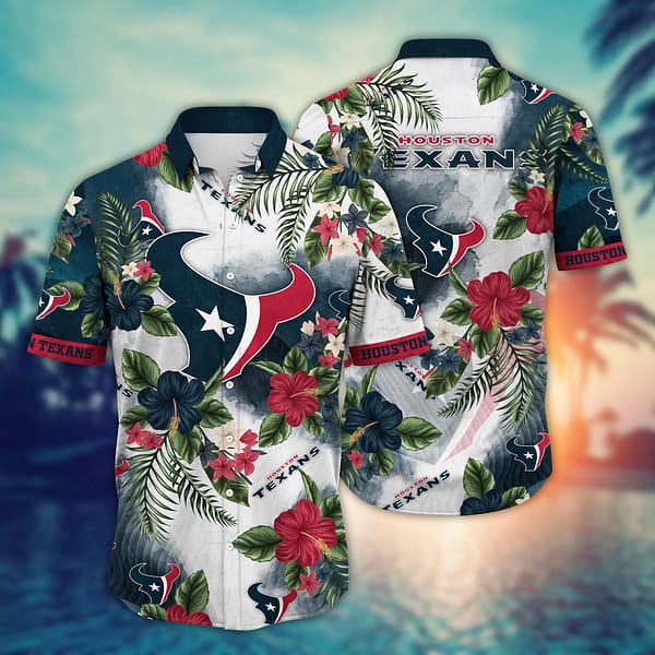Houston Texans Summertime NFL Football Team Hawaiian Shirt Houston Texans Summertime NFL Football Team Hawaiian Shirt