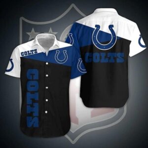 Indianapolis Colts Color Blocks NFL Football Team Hawaiian Shirt