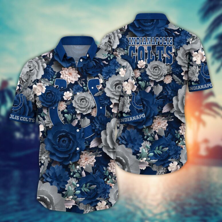 Indianapolis Colts Midnight Wave Hawaiian Shirt Indianapolis Colts Midnight Wave Hawaiian Shirt